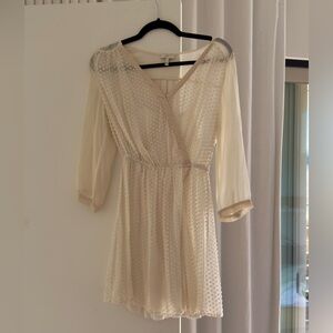 Joie Cream Sheer Polka Dot Dress